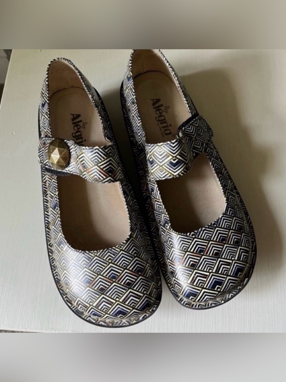 Alegria Paloma Pyramids Size 40 Mary Jane Leather Shoes PAL 394